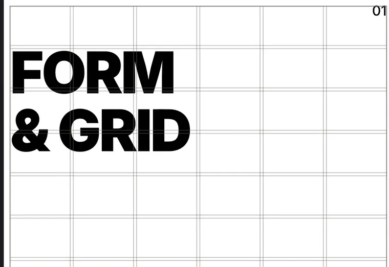 A creative in the editor with its column grid showing through.
